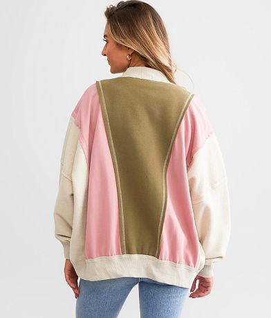 BKE Color Block Pieced Cardigan BACK
