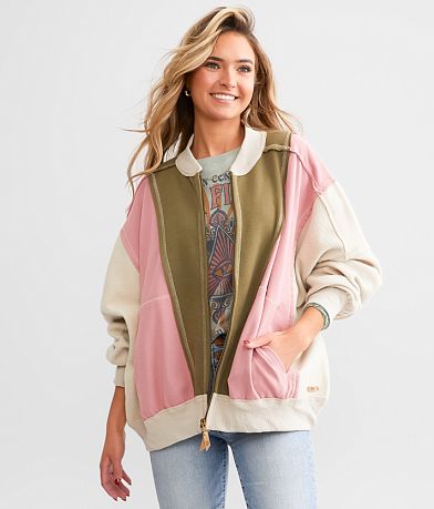 BKE Color Block Pieced Cardigan FULL_LEFT_SIDE