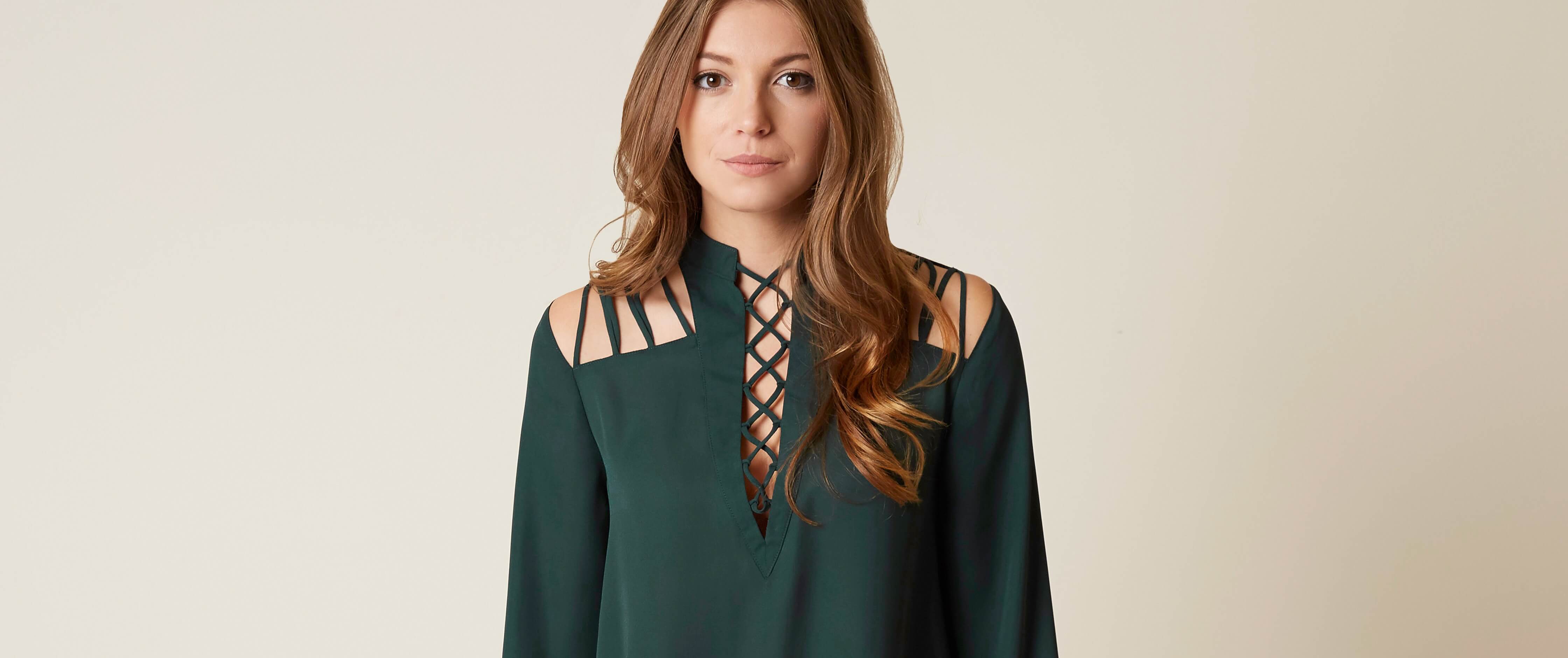 Image of red by BKE Chiffon Top