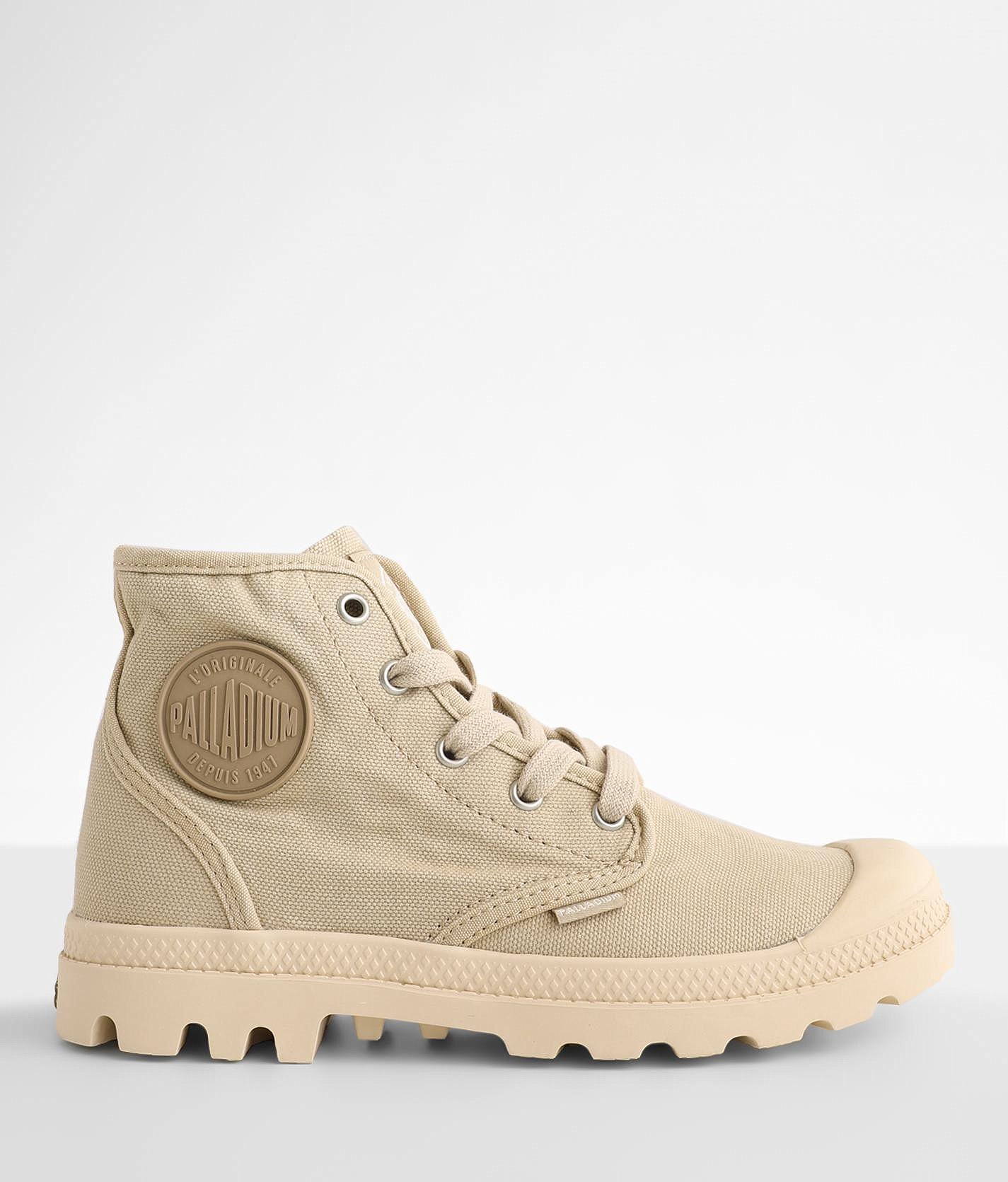 Sneaker Boots Palladium Pampa Hi Donna, Colore Bianco/surf - Tela Di Cotone, Suola In Gomma