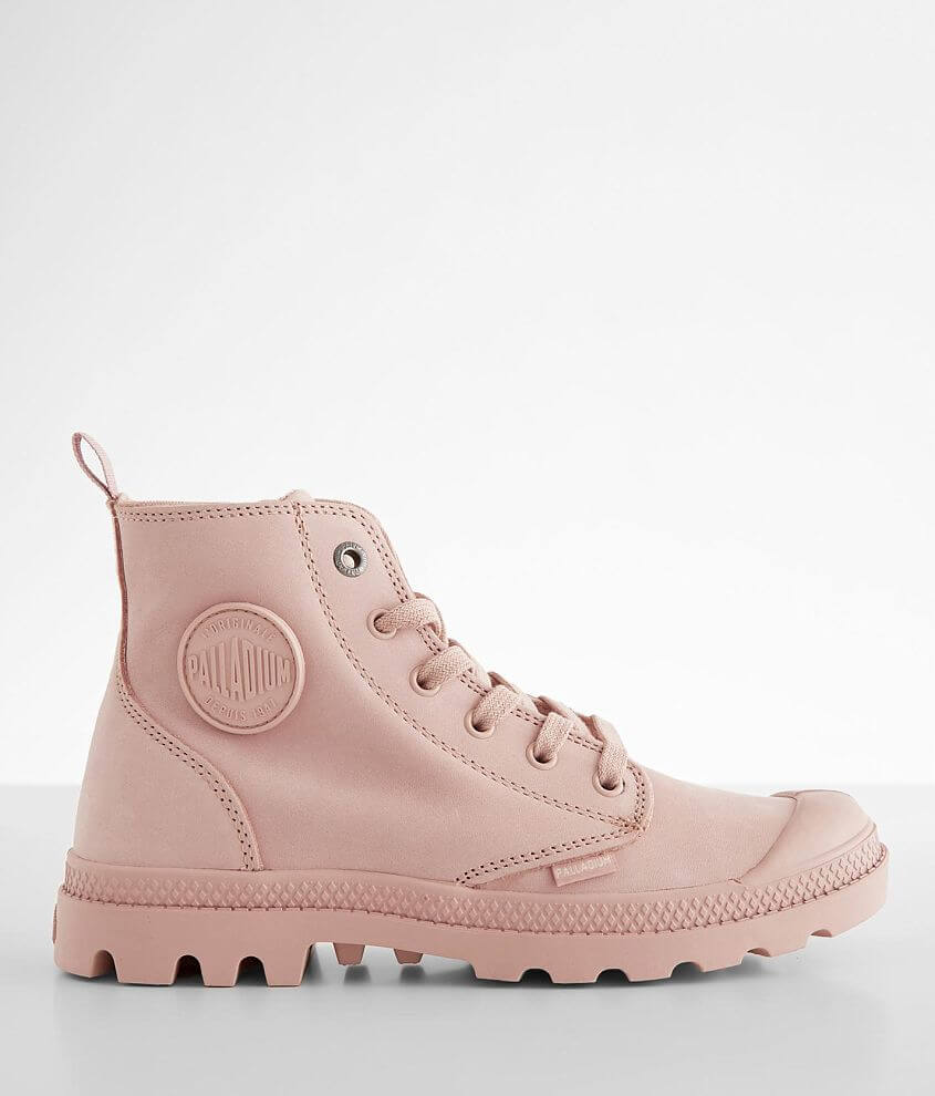 Palladium Pampa HI Leather Boot Women s Shoes in Rose Smoke Buckle