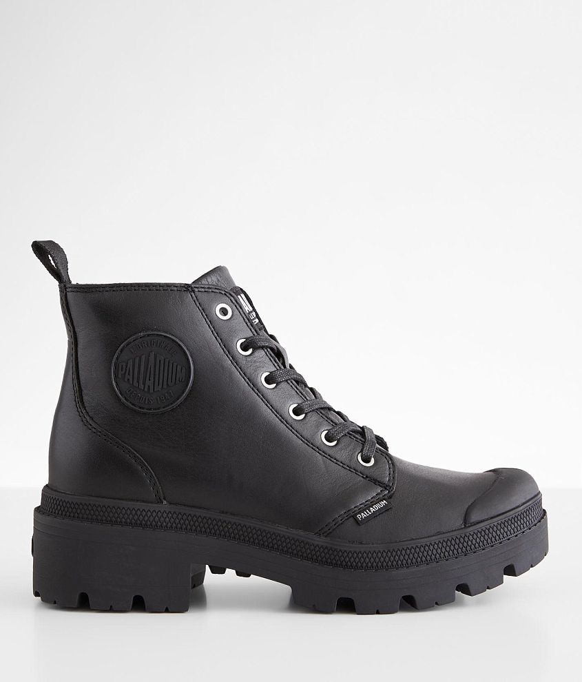 Palladium black leather boots best sale