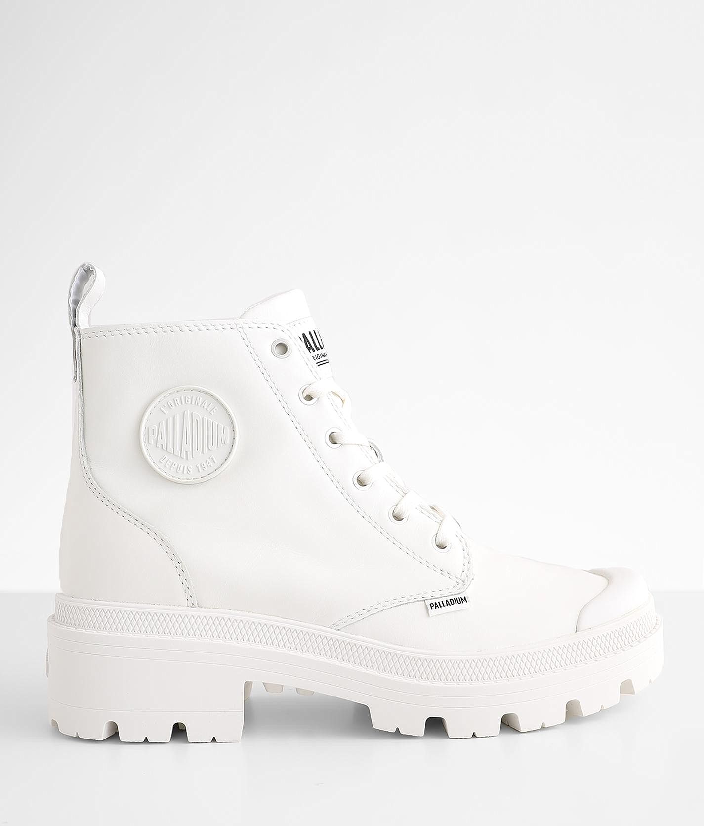 White leather palladium boots sale