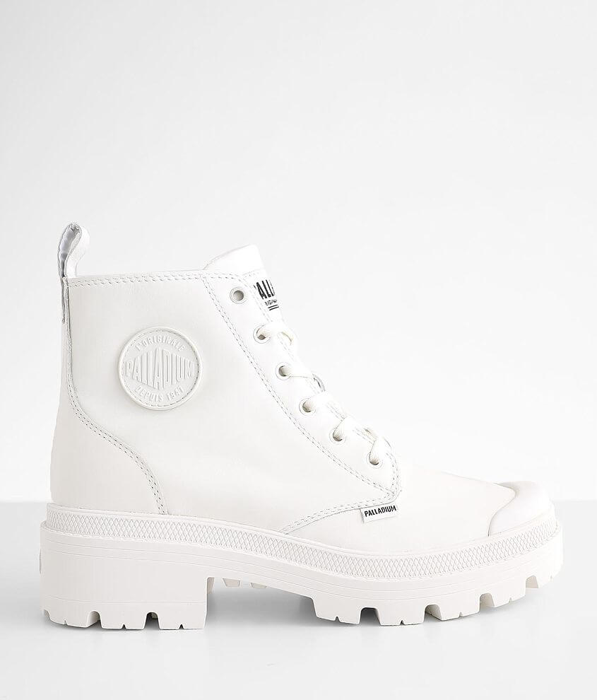 Palladium Pallabase Leather Boot - Women's Shoes in White White | Buckle