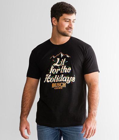 Brew City Busch Light® Lit For The Holidays T-Shirt front view