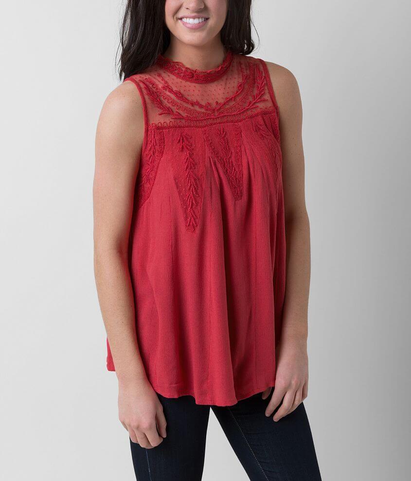 Hyde Park High Neck Tank Top Women's Tank Tops in Tomato Puree Buckle