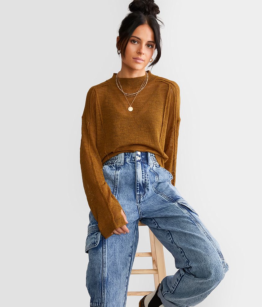 Gilded Intent Boxy Cropped Sweater front view