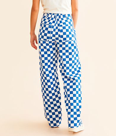 DH Apparel High Rise Wide Leg Checkerboard Pant BACK