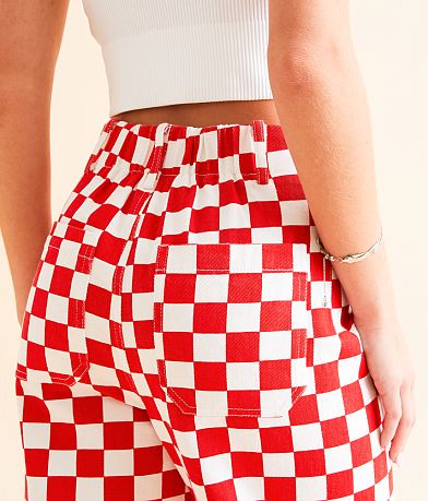 DH Apparel High Rise Wide Leg Checkerboard Pant BACK_POCKET