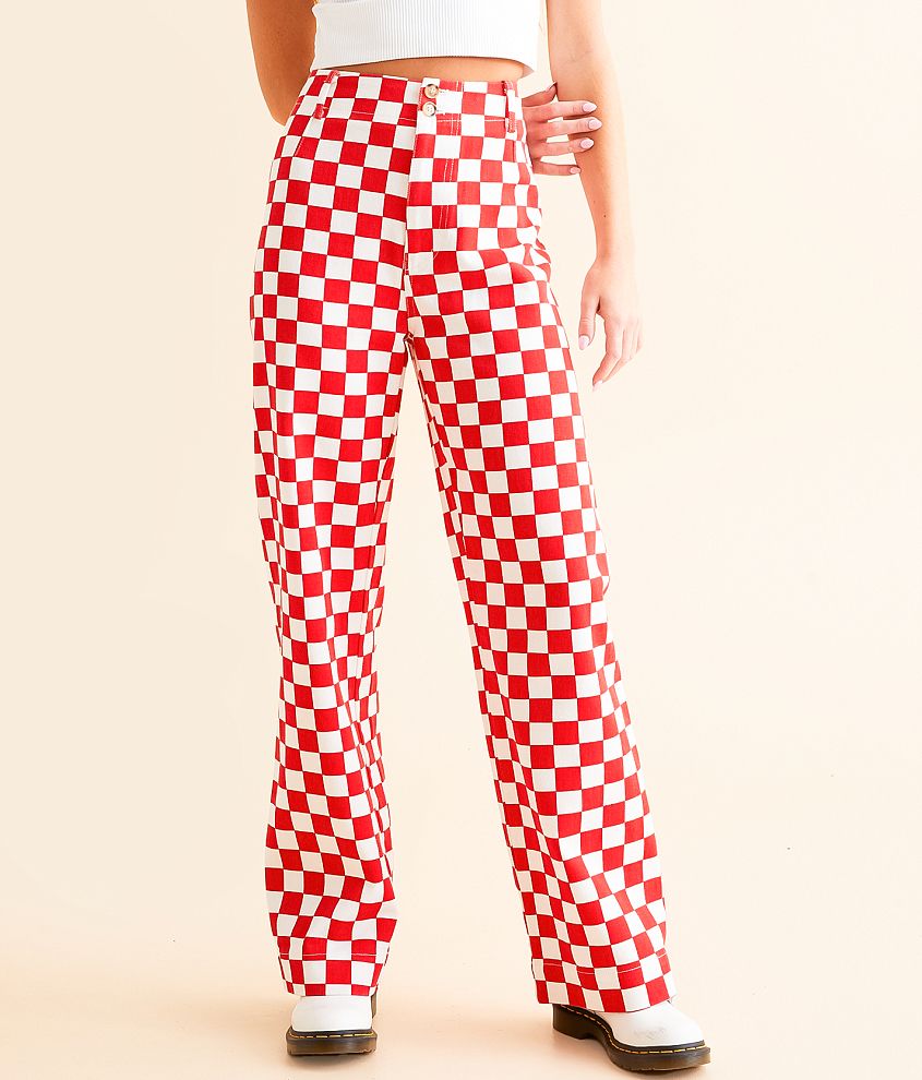 DH Apparel High Rise Wide Leg Checkerboard Pant