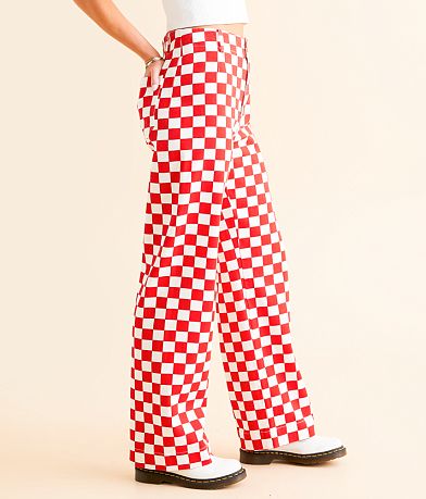 DH Apparel High Rise Wide Leg Checkerboard Pant FULL_RIGHT_SIDE