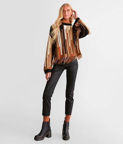 Gilded Intent Fringe Cropped Sweater misc detail 2 view
