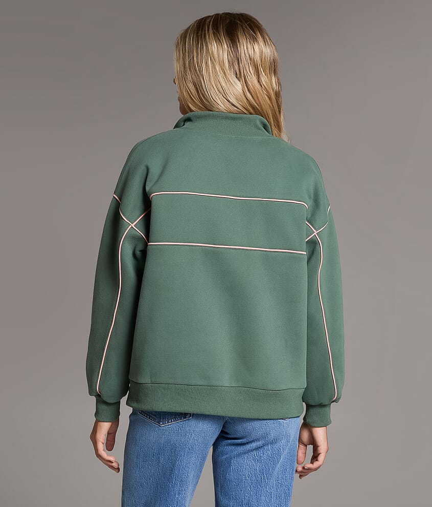 Contrast Piping Half Snap Pullover