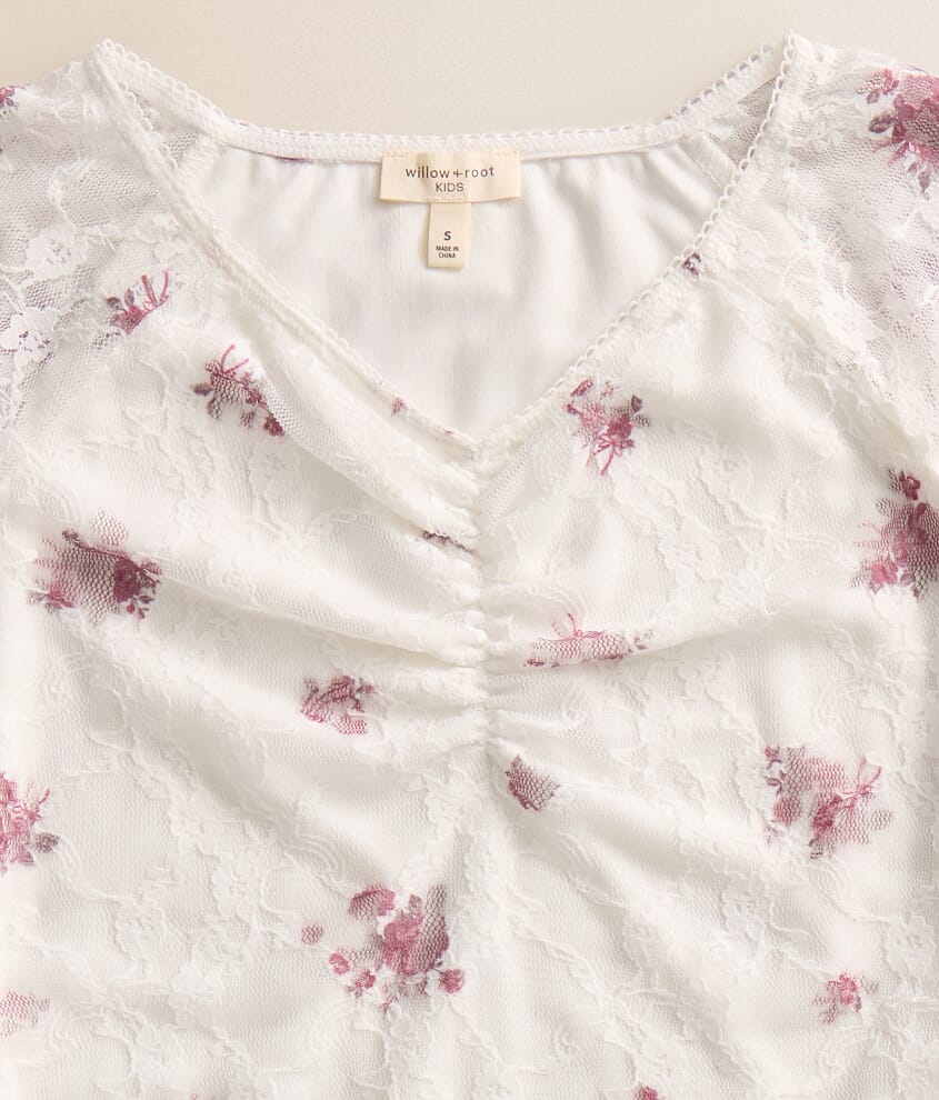 Girls - Floral Lace Top