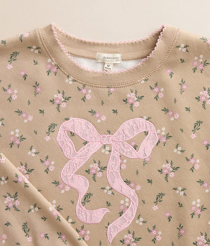 Girls - Floral Bow Pullover