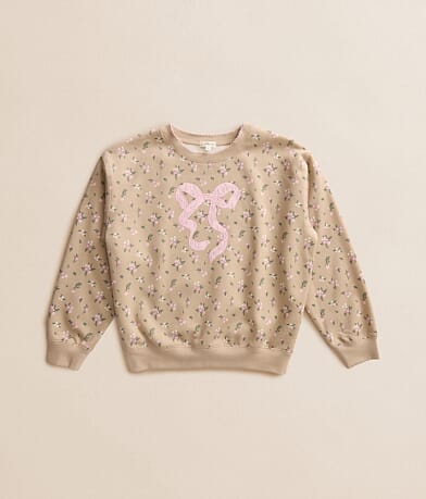 Girls - Floral Bow Pullover