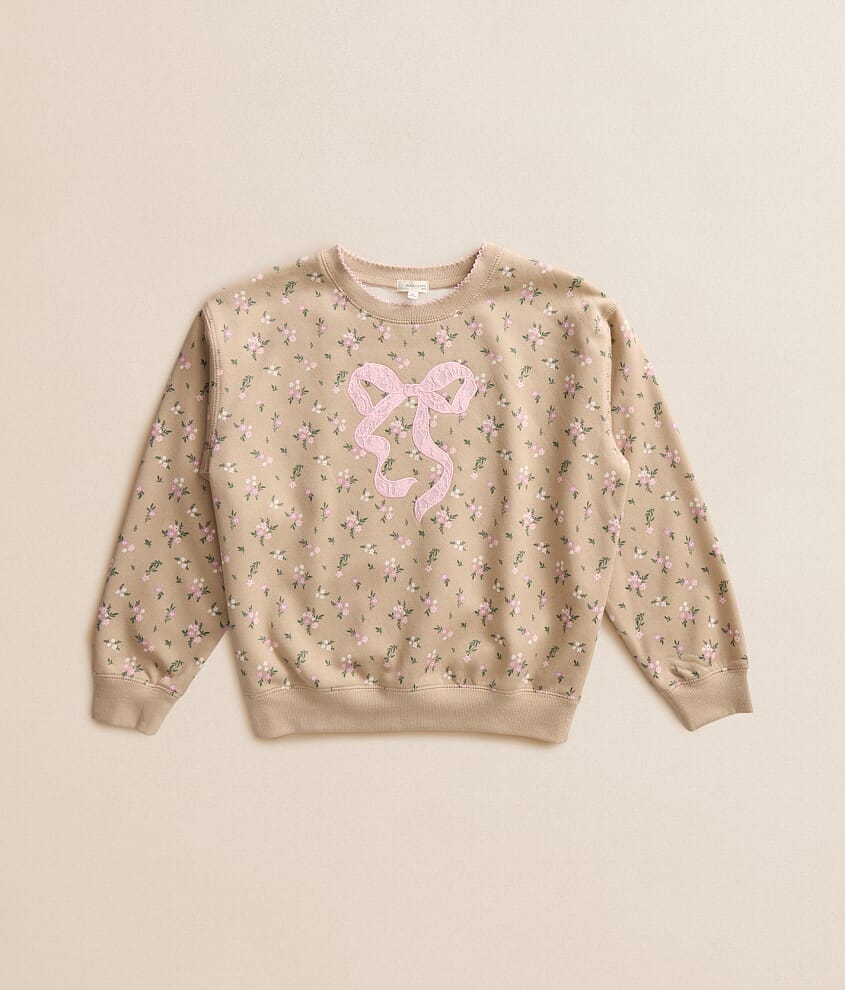 Girls - Floral Bow Pullover