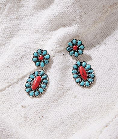 Sterling & Stitch Western Stone Earring front view