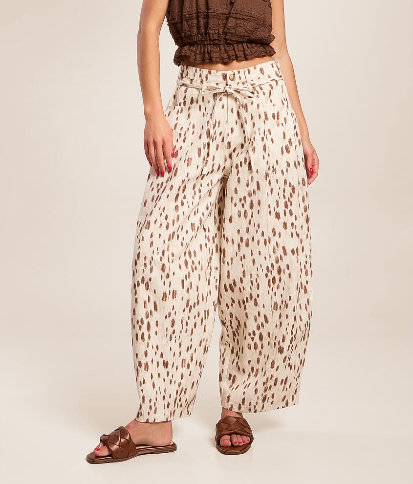 High Rise Dot Print Barrel Pant - thumbnail 2