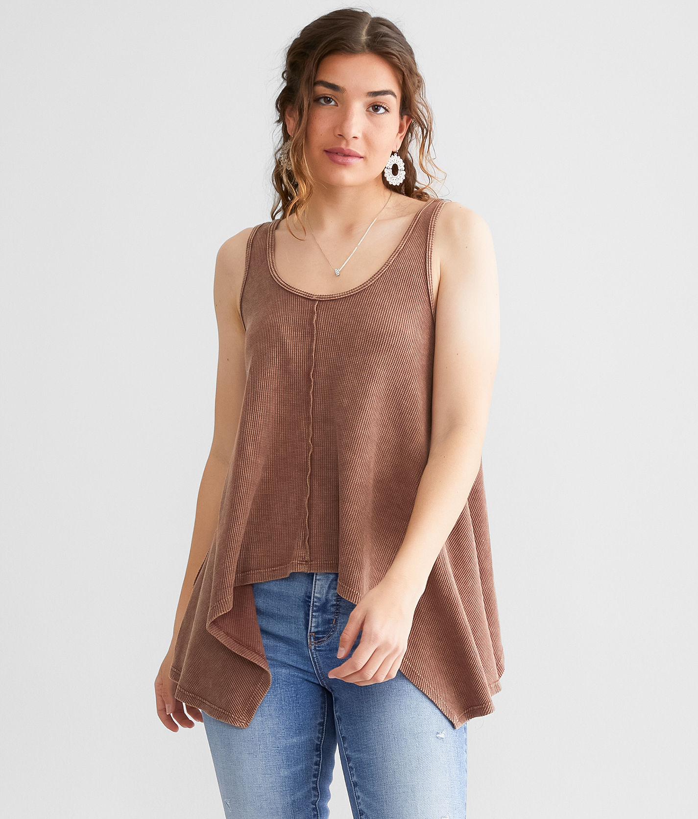CLANE PILE FLARE TANK TOPS ブラウン サイズ1 Mini Tank - Fudgesicle Brown – BIG BUD PRESS