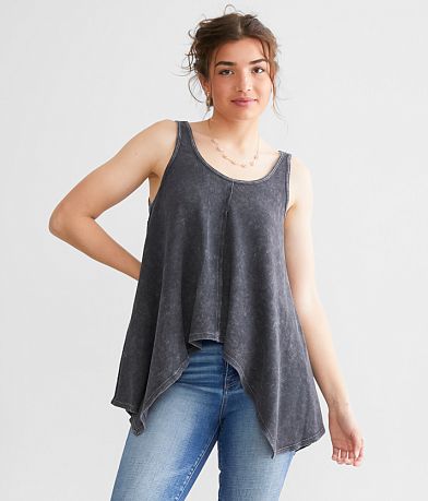 Peach Love California Washed Trapeze Tank Top front view