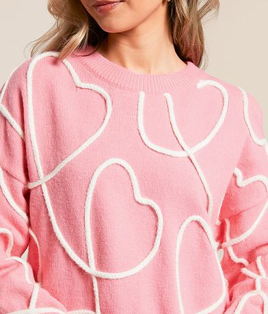Peach Love California Heart Rope Sweater MISC_DETAIL_1