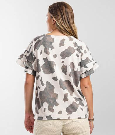 Daytrip Cow Print Top BACK