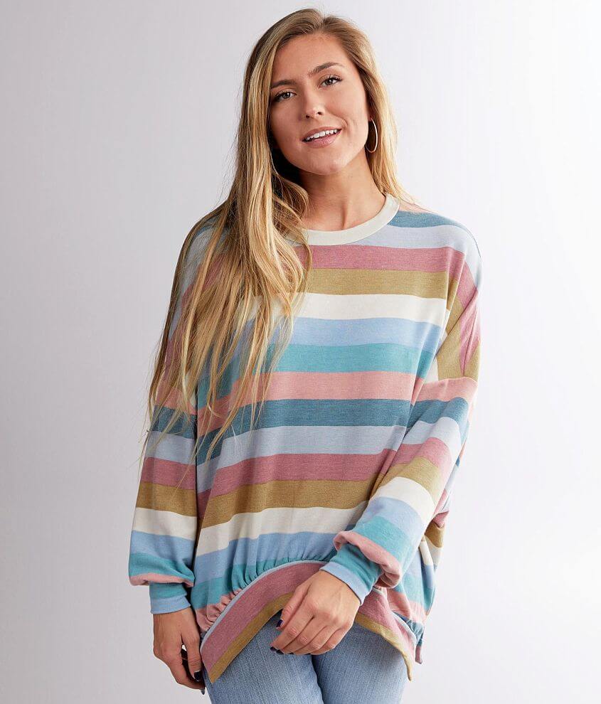 BKE Striped Knit Pullover front view