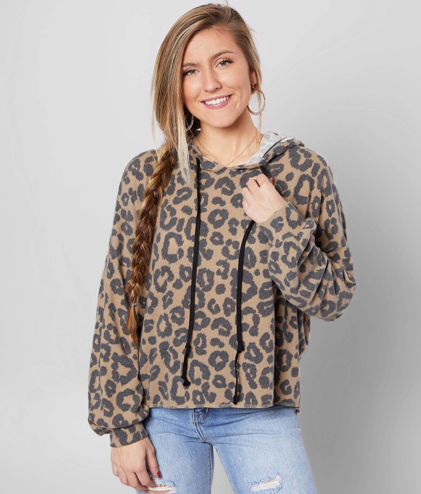 cheetah print hoodie women's