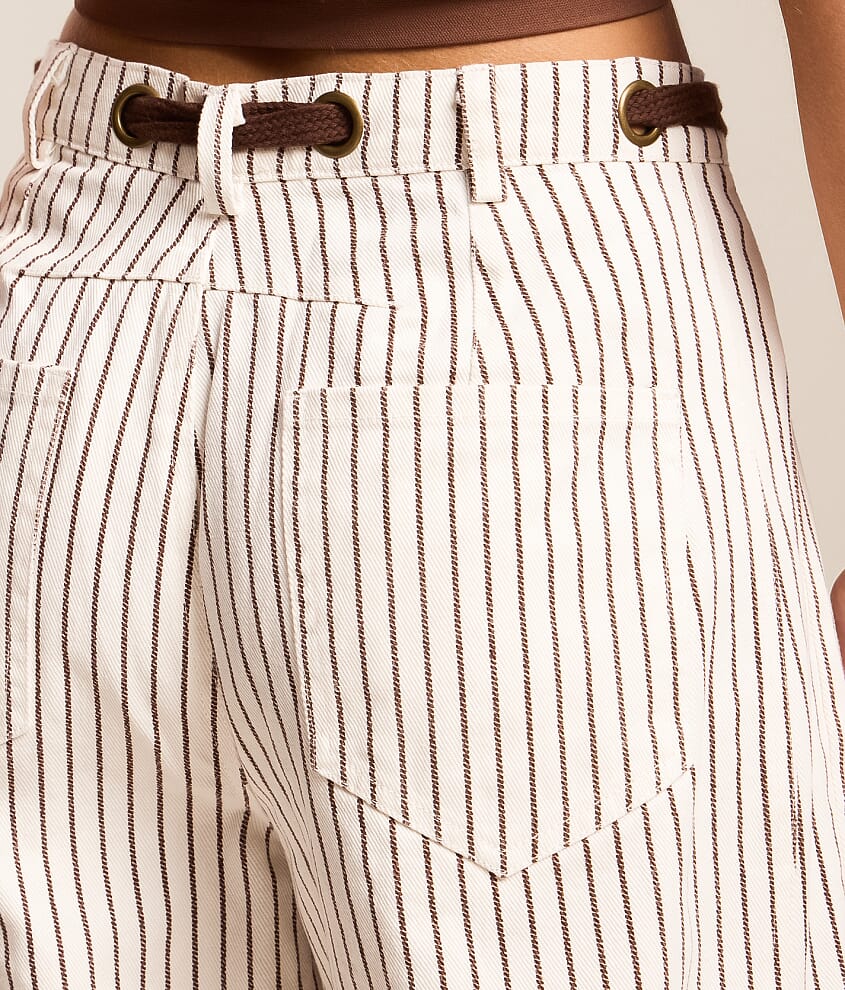 High Rise Striped Barrel Pant