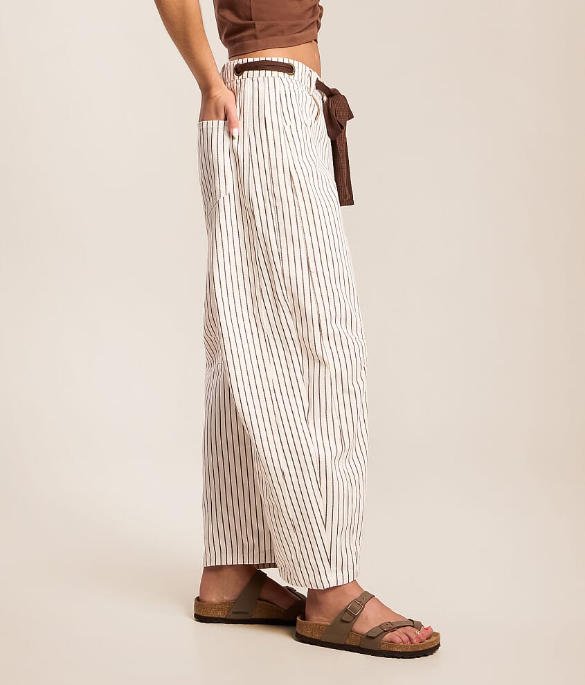 High Rise Striped Barrel Pant