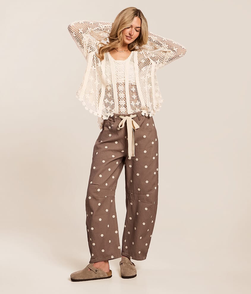 High Rise Polka Dot Barrel Pant