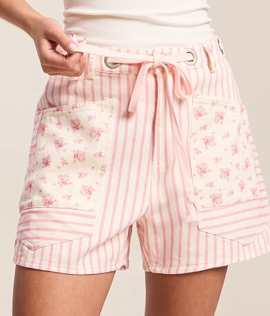 High Rise Floral Striped Short thumbnail 6