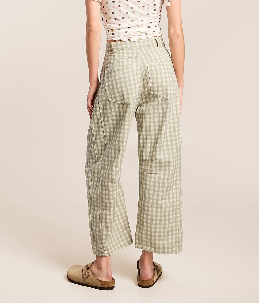 Gingham Barrel Pant