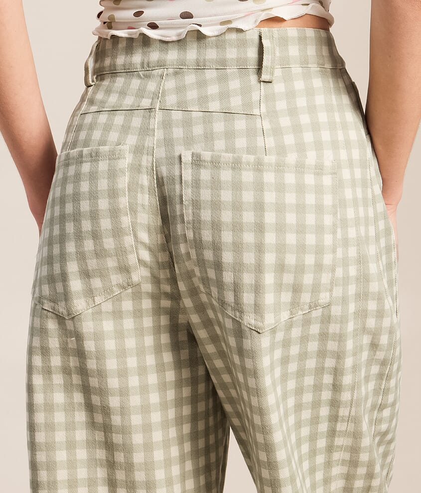 Gingham Barrel Pant