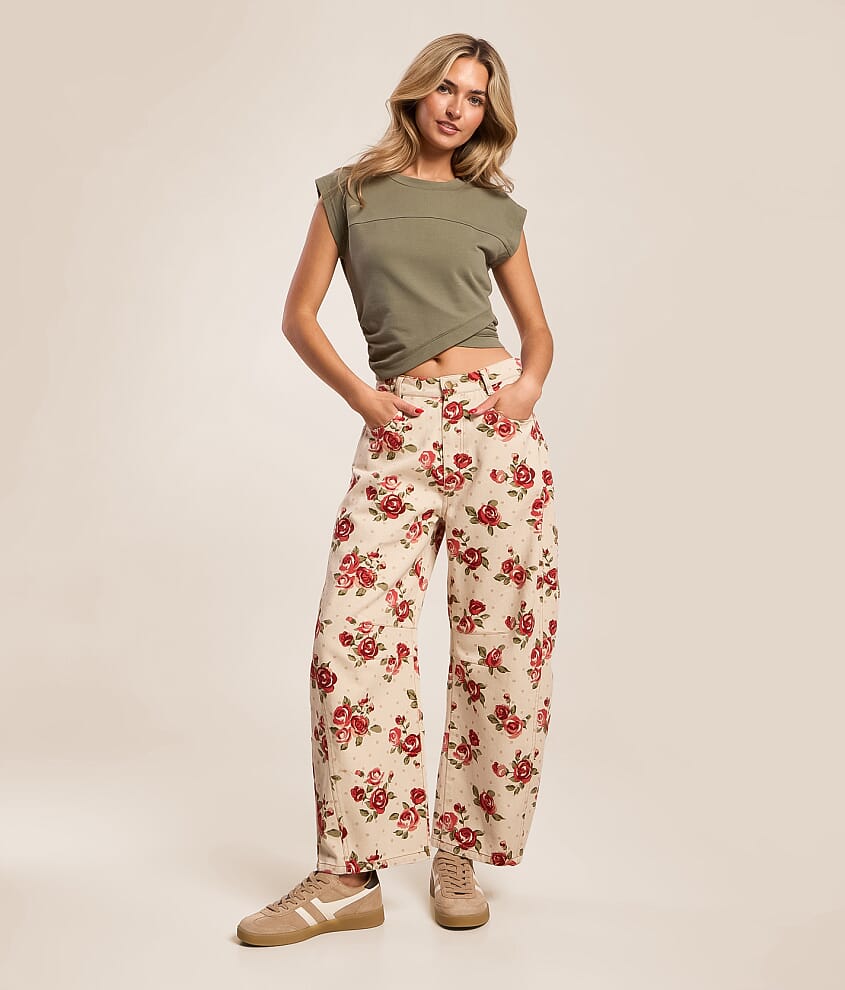Floral Barrel Pant
