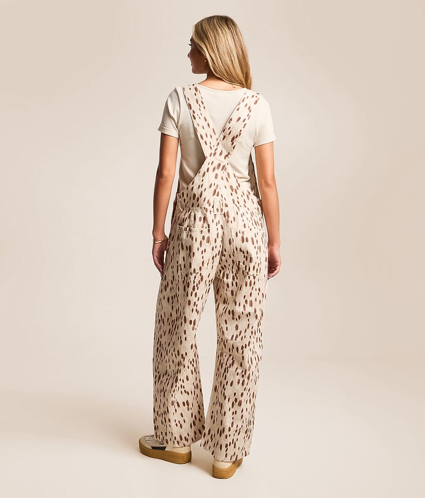 Deer Print Barrel Overalls