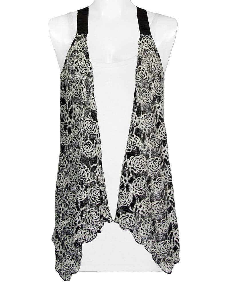 Daytrip Crochet Floral Vest - Women's Coats/Jackets in Black Grey | Buckle