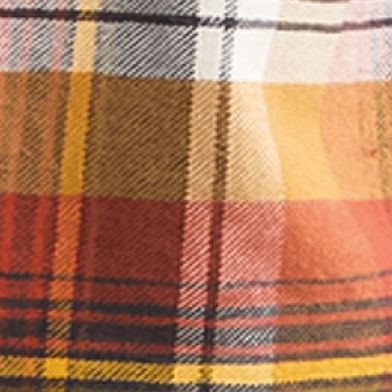 Tan Gold Red Plaid