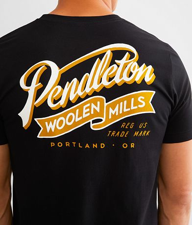 Pendleton Ribbon Logo T-Shirt - Men's Graphic T-Shirts in Black Gold ...