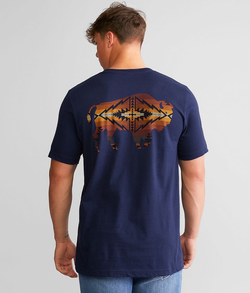 Pendleton Trapper Peak Buffalo T-Shirt - Men's T-Shirts in Navy Multi ...