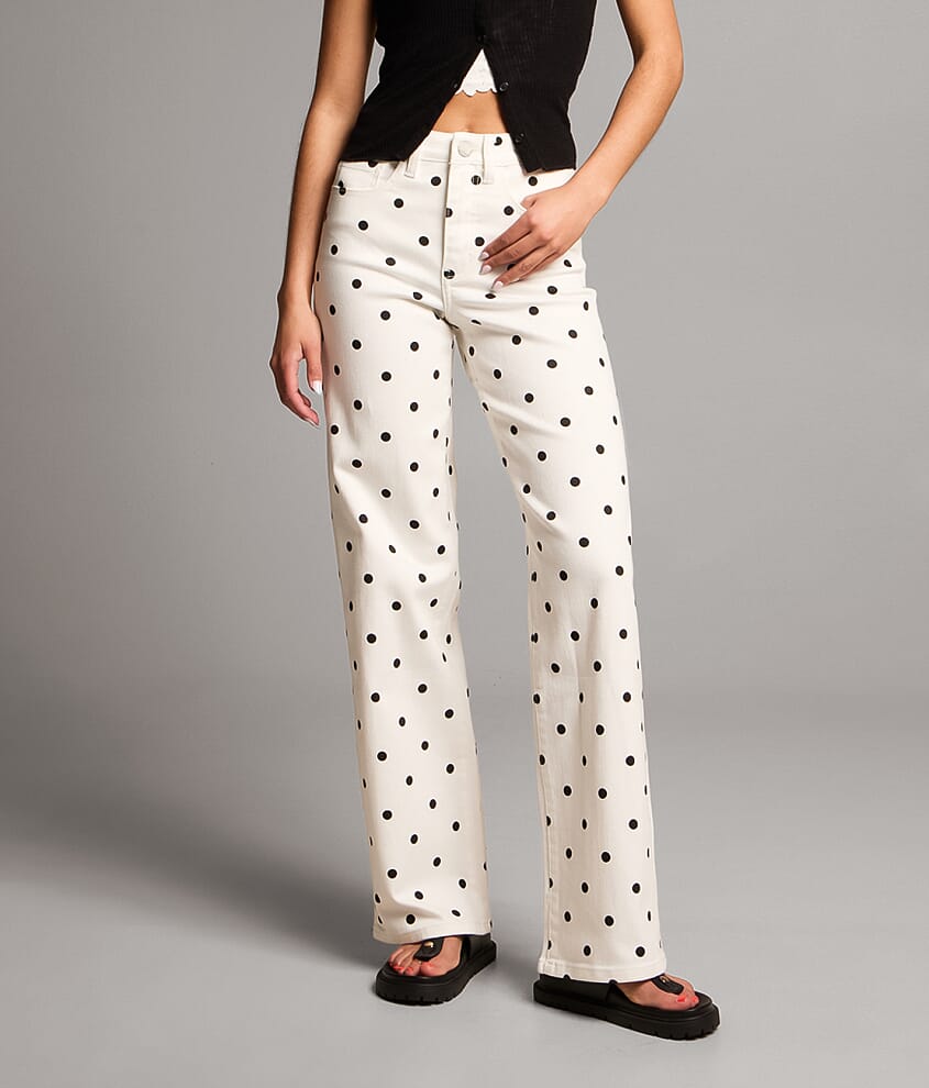 Billie Polka Dot Wide Leg Stretch Jean
