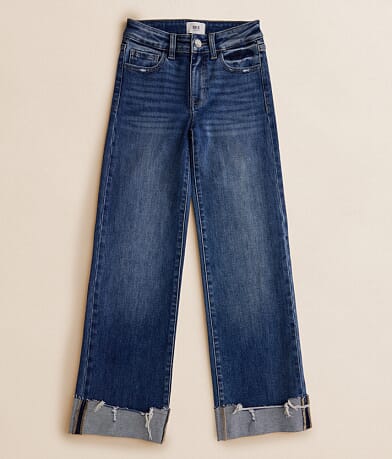 BKE Girls - Mini Billie Wide Leg Stretch Cuffed Jean front view
