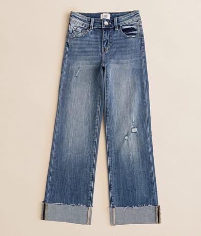 BKE Girls - Mini Billie Wide Leg Stretch Cuffed Jean front view