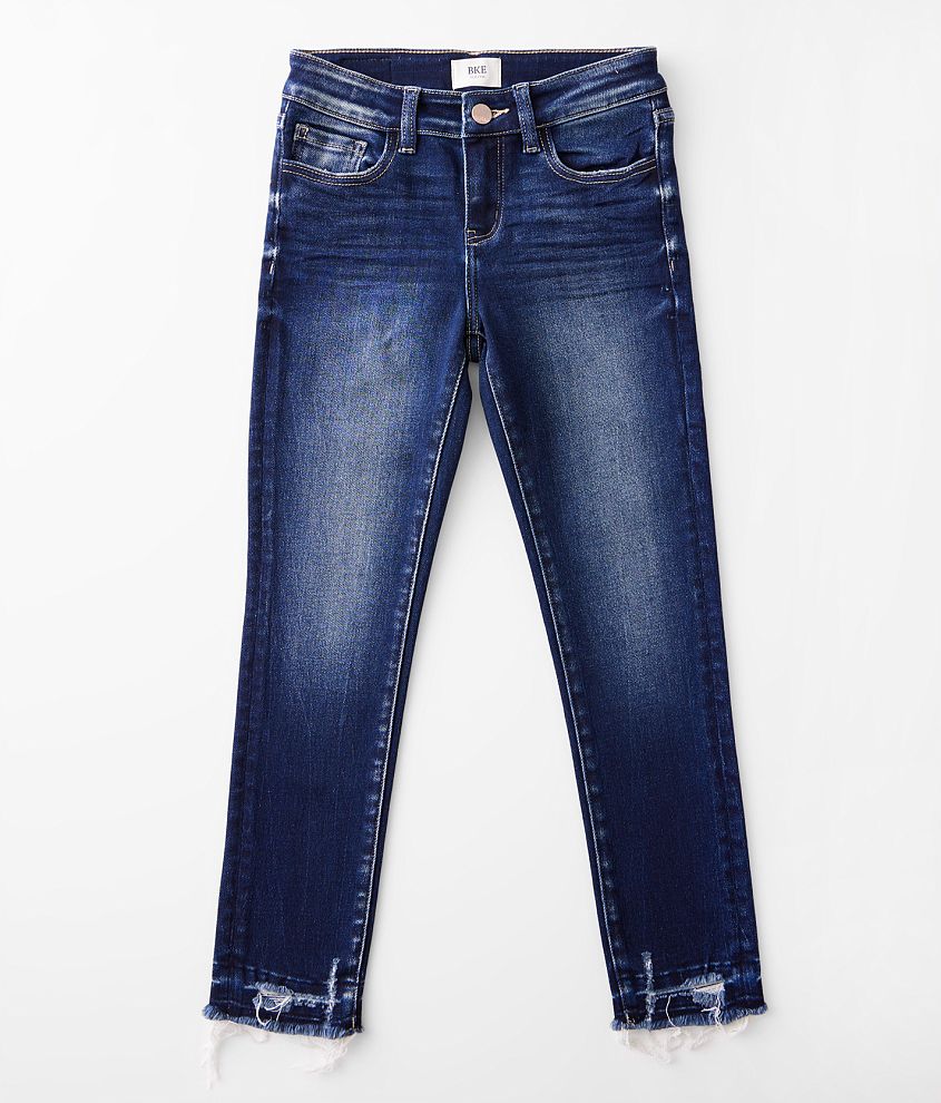 Knit Denim Mid Rise Slim-Leg Ankle Jeans