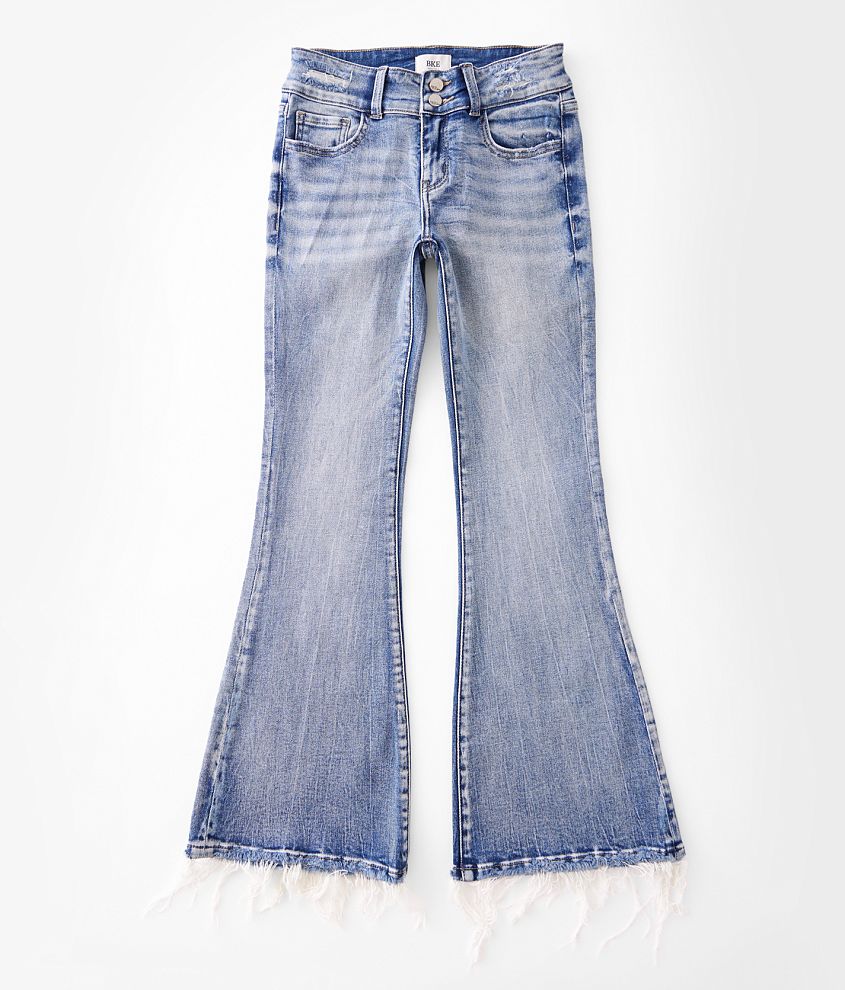 girls high rise flare jeans, girls bottoms