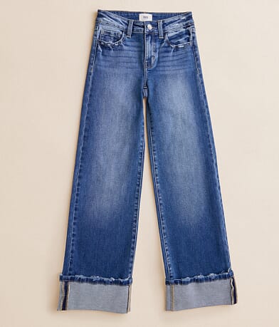 BKE Girls - Mini Billie Wide Leg Stretch Cuffed Jean front view