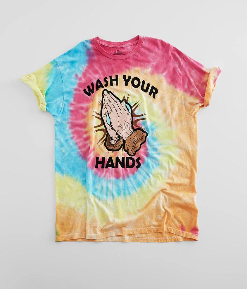 Wash Your Hands Tie Dye T-Shirt - One Size front view