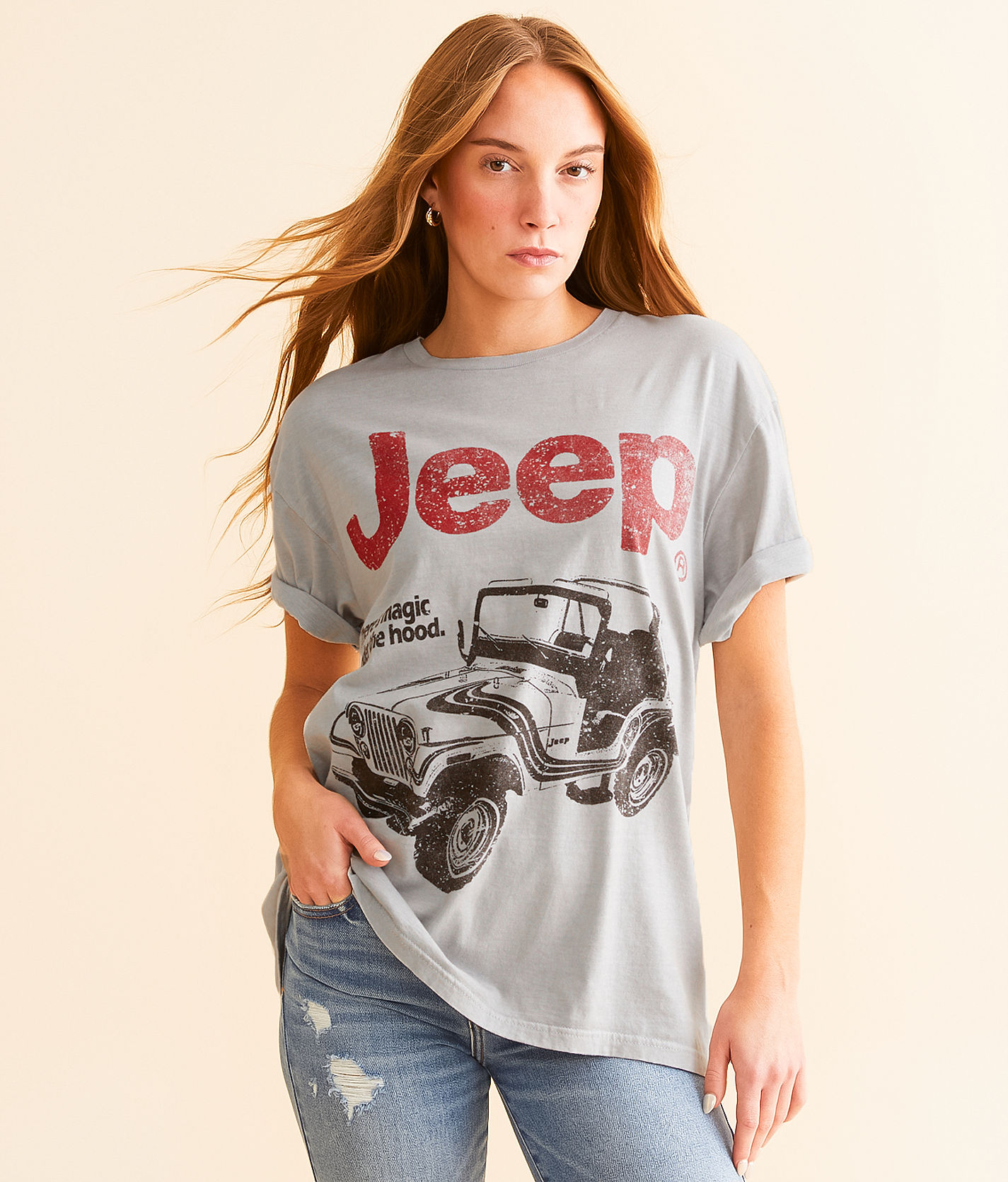 [JEEP]★24SS★Loose fit Big Jeep Print T-shirt Amazon.com: Jeep Big USA T-Shirt, Blue | Wrangler, American
