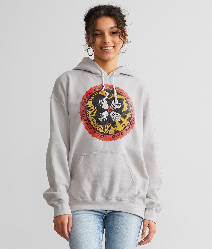 KISS Rock & Roll Hooded Band Sweatshirt front view